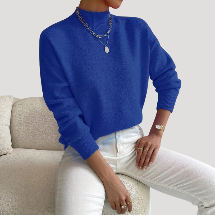 Women's High Neck Sweater with Long Sleeves