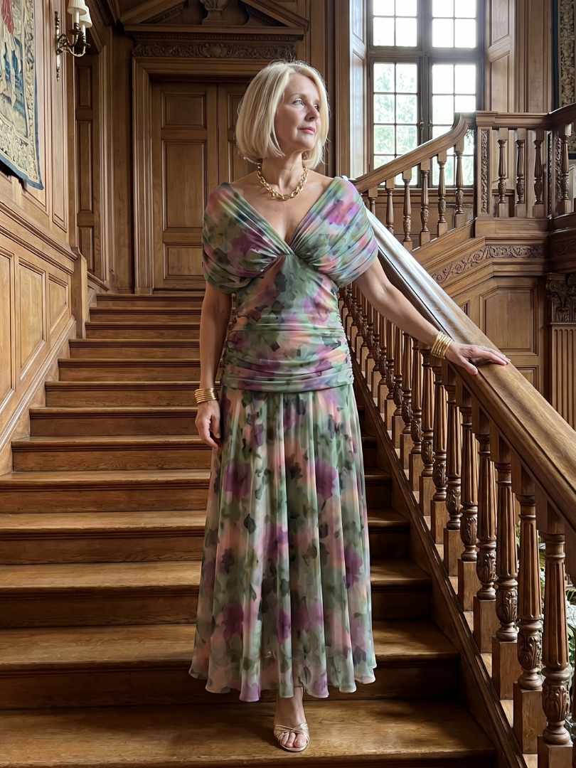 Calen Off Shoulder Flow Midi Dress - Elena Harper