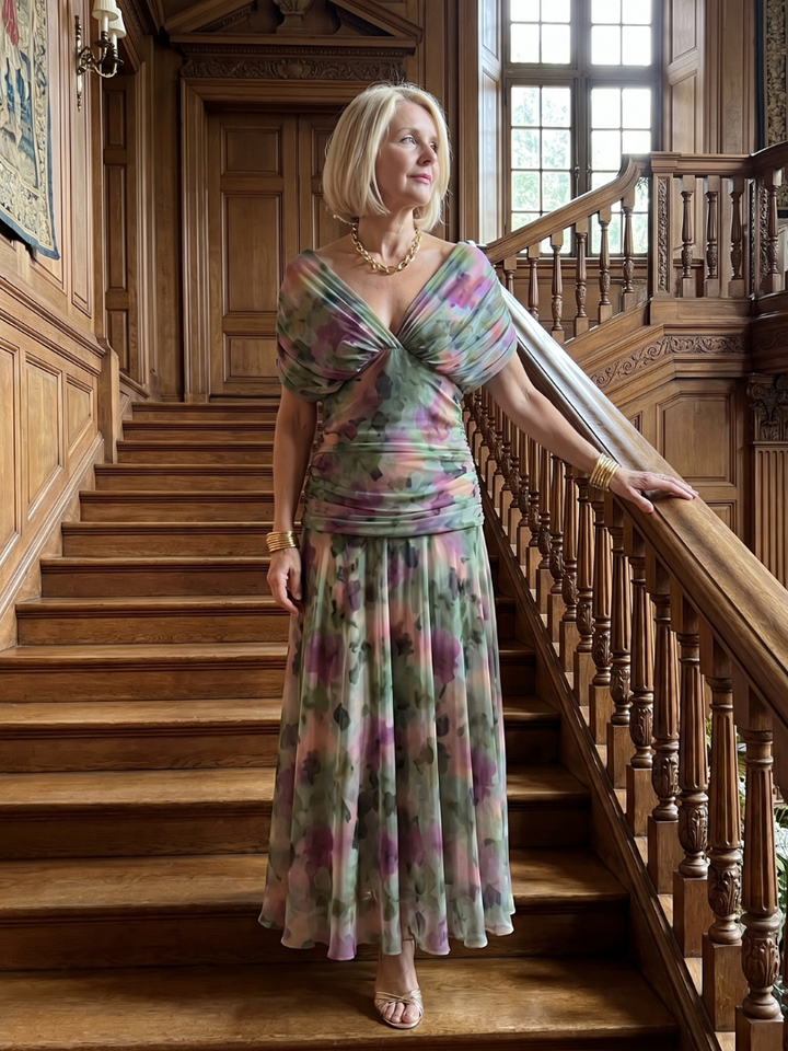 Calen Off Shoulder Flow Midi Dress - Elena Harper