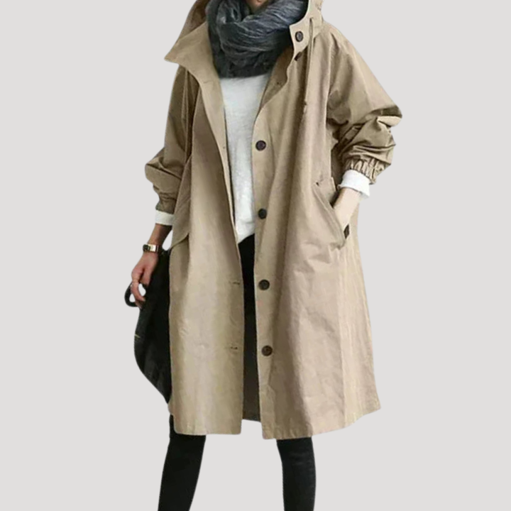 Elegant Long Buttoned Women's Coat