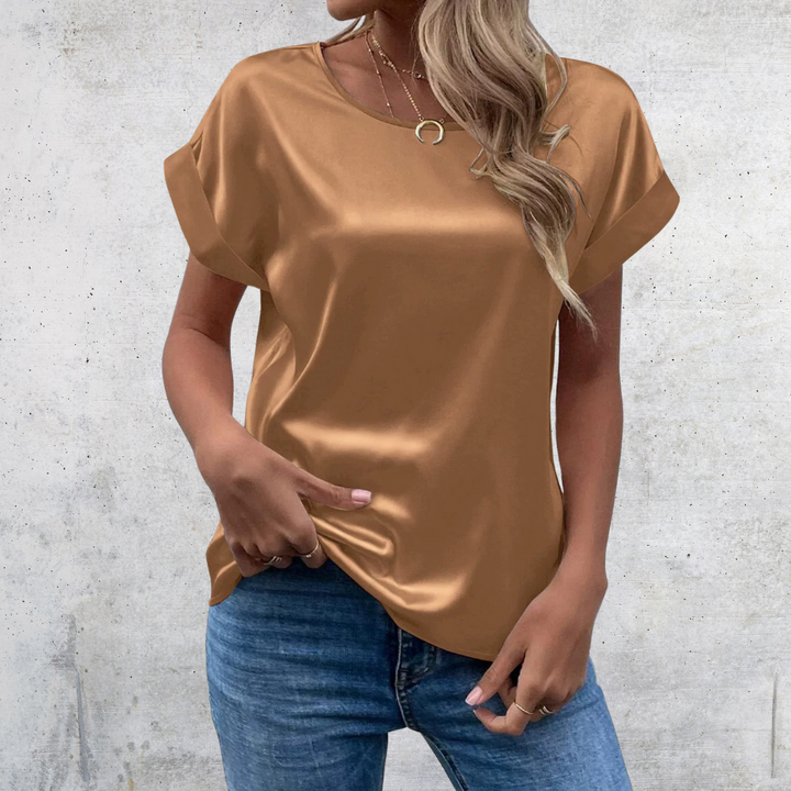 Mabel Rolled Sleeve Blouse, view 2 - Elena Harper