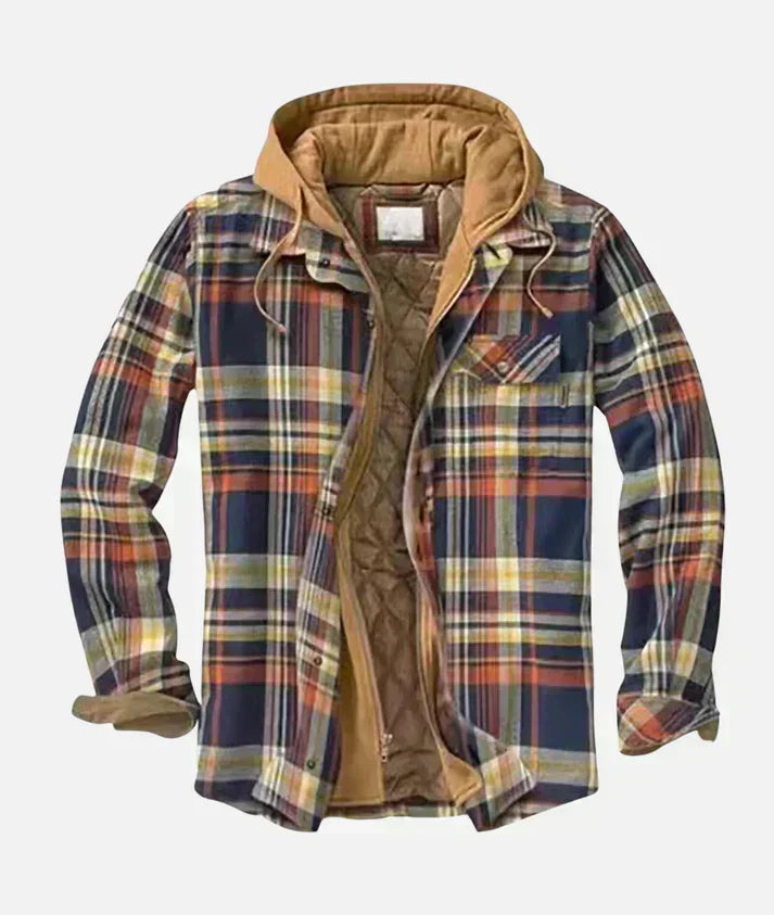 GINA – COZY HOODED PLAID JACKET