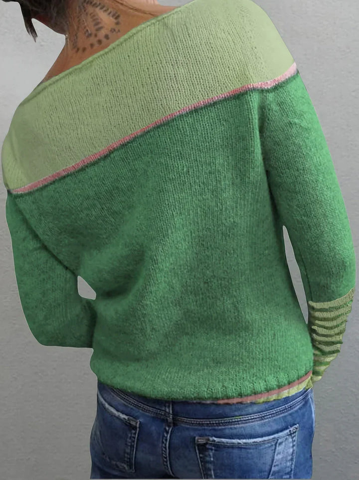 Talithia Striped Knit Sweater with Long Sleeves, view 10 - Elena Harper