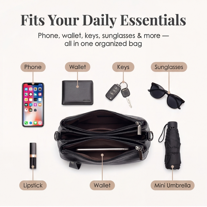 Carria Soft Leather Crossbody With 3 Compartments - Elena Harper