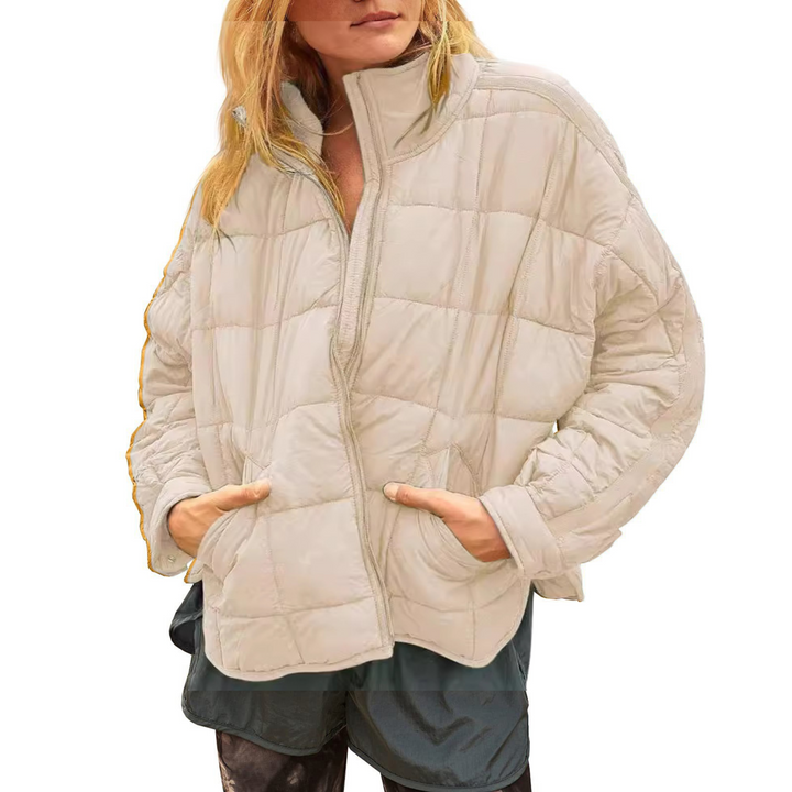 April Lightweight Compact Puffer Jacket with Zip Front for Women - Elena Harper