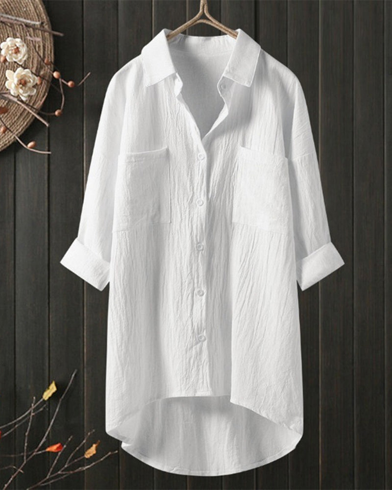 Olivia Loose Comfy Solid Colour Blouse - Elena Harper