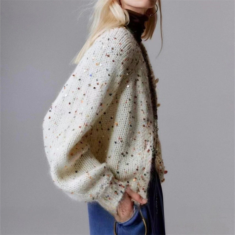 Women's Luminescent Effect Cardigan - Naelis