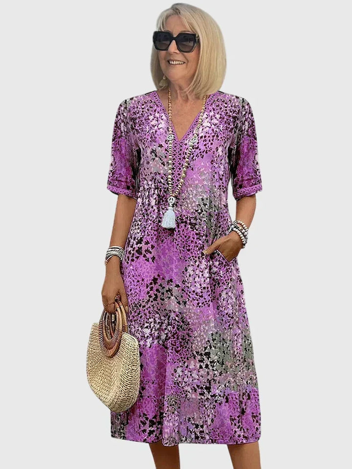 Bella Elegant Floral Midi Dress - Elena Harper