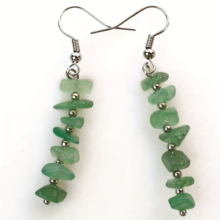 Boho Colorful Natural Gemstone Drop Earrings - Elena Harper