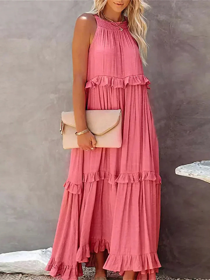 Landry - Chic Ruffle Trim Sleeveless Dress