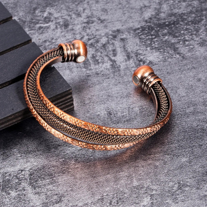 Retro rode koperen open armband