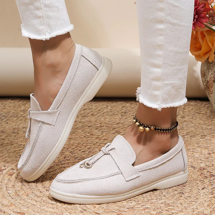 Yany Women's Suede Loafers with Knotted Tassel, view 2 - Elena Harper