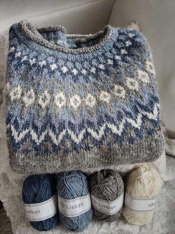 Fair Isle Print Crewneck Sweater