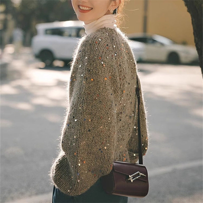 Women's Luminescent Effect Cardigan - Naelis