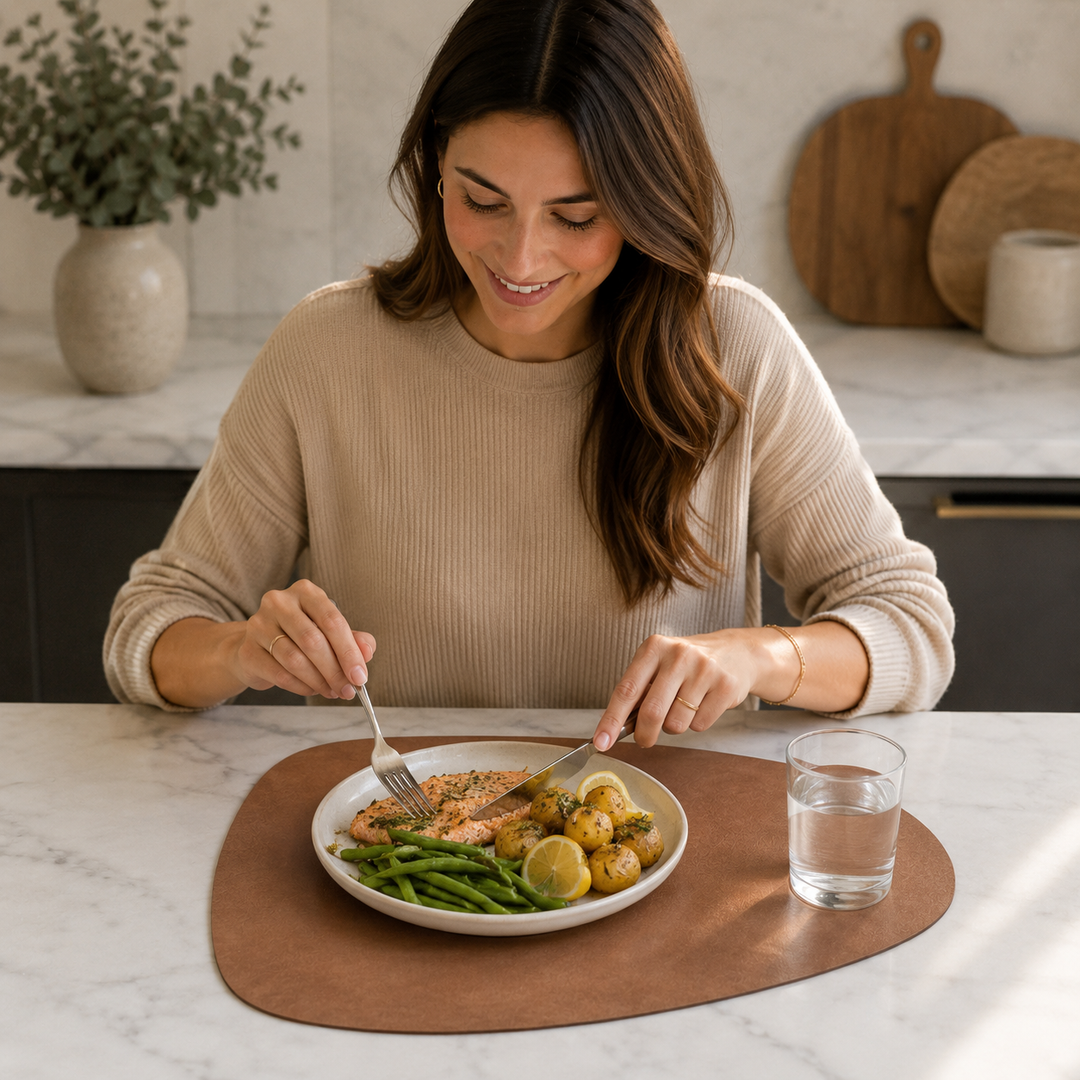 Dropelle Reversible Water-Drop PU Leather Placemats (6-pack) - Elena Harper