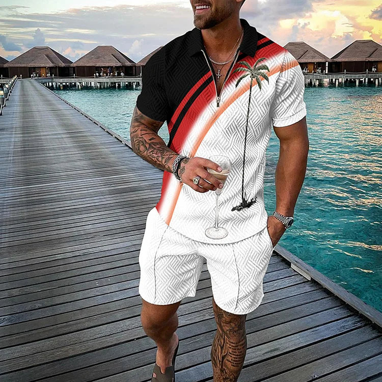 Liam | Tropicana Polo Shirt & Shorts Set