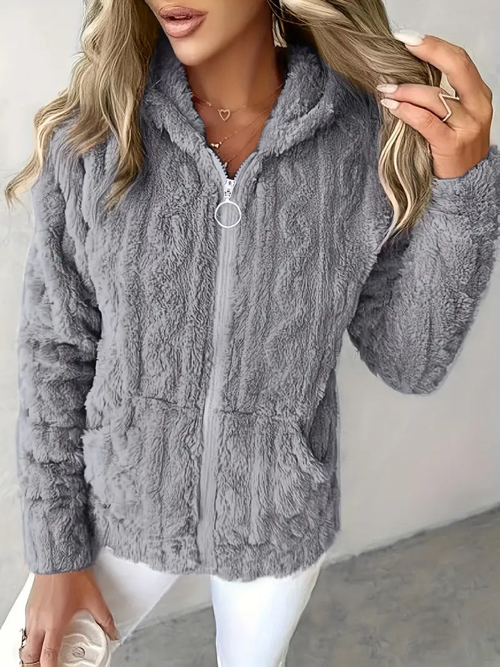 Eleanora Cozy Plush Hoodie, view 4 - Elena Harper