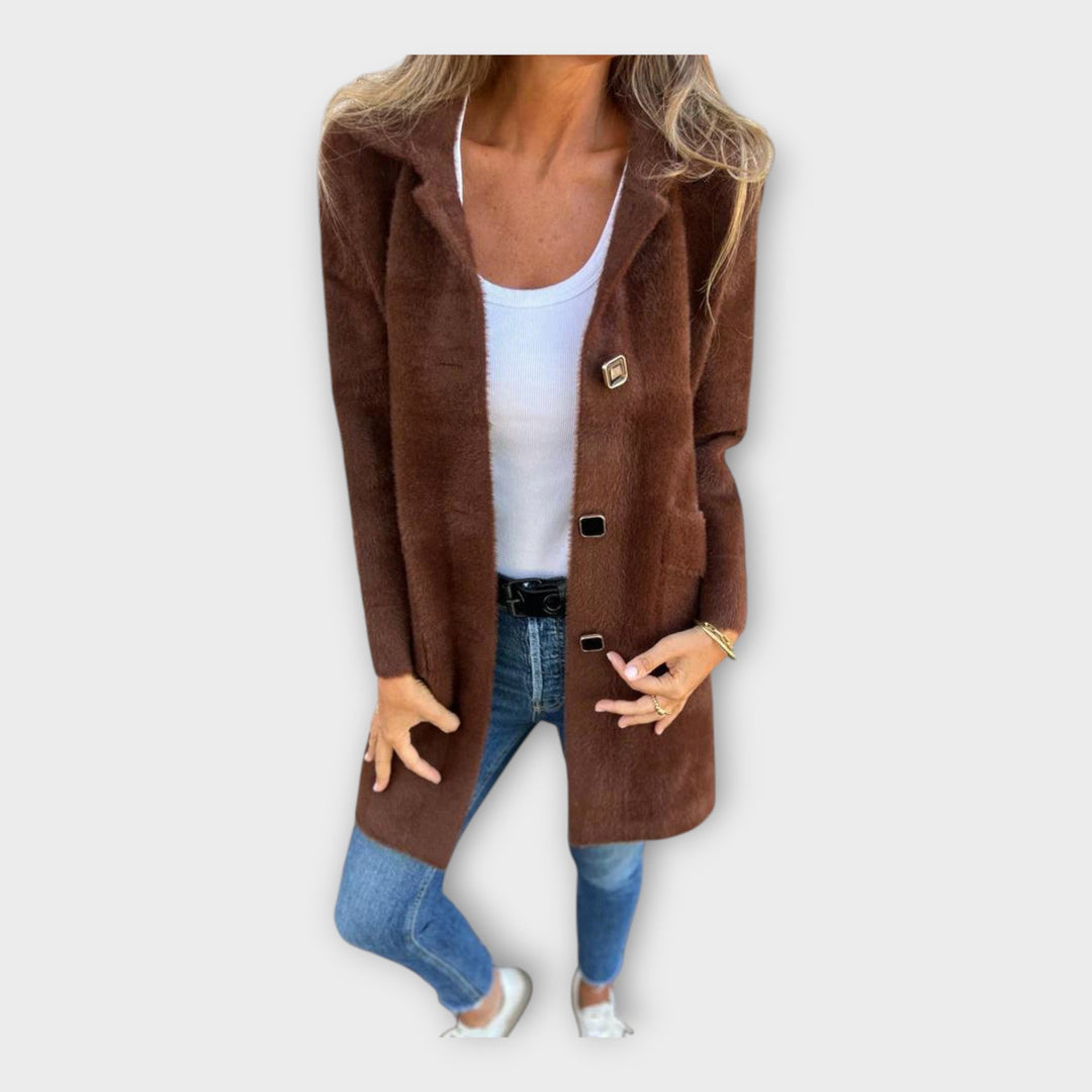 Wool Coat with Elegant Closure - Elena Harper