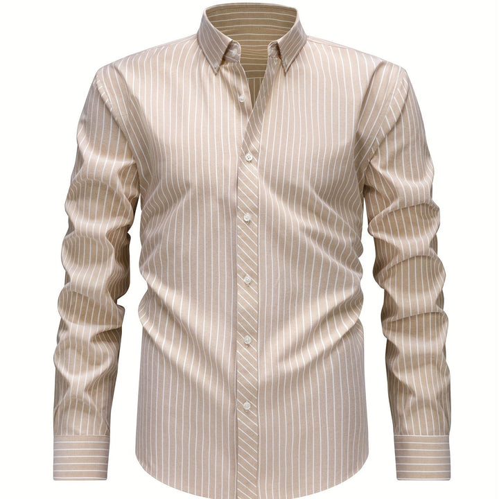 Striped Shirt with Buttons for Men - Elena Harper