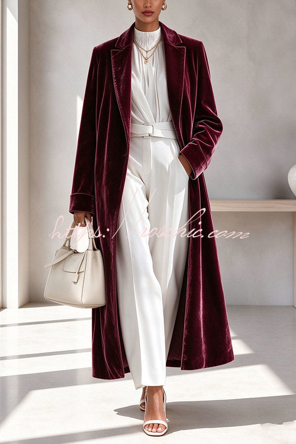 The Velvet Elegance Long Overcoat