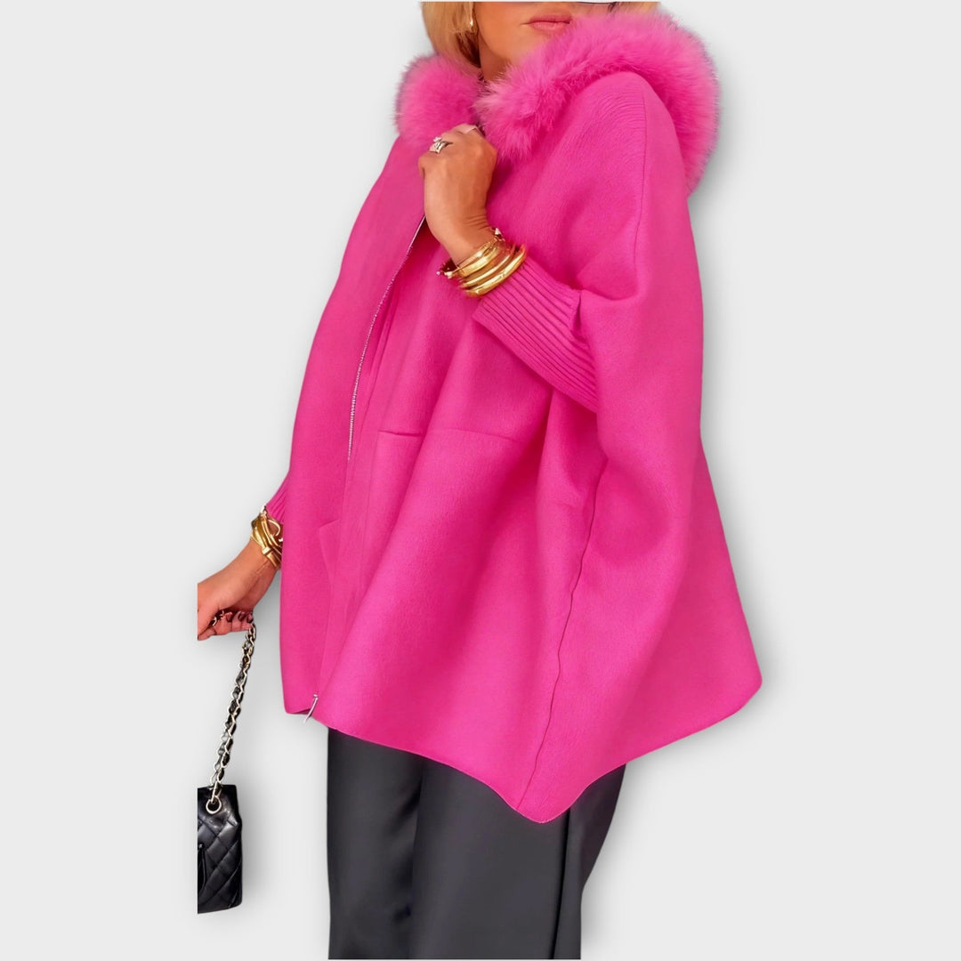 Luxury Faux Fur Hooded Coat - Elena Harper