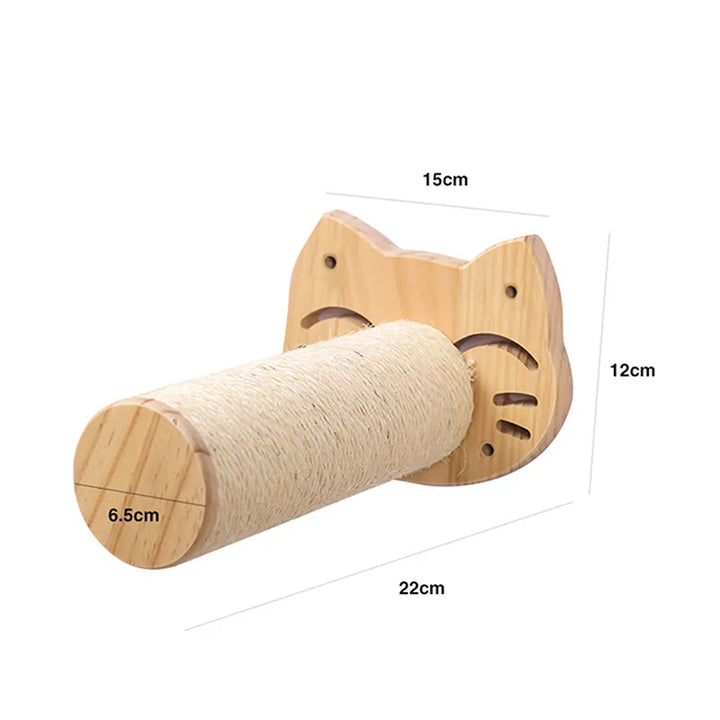 Cat's Wall-Mounted Wood Scratching Board & Cozy Rest Spot