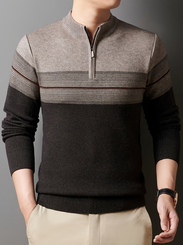 Barrett | Men's Refined Quarter-Zip Sweater with Fine Knit Face
