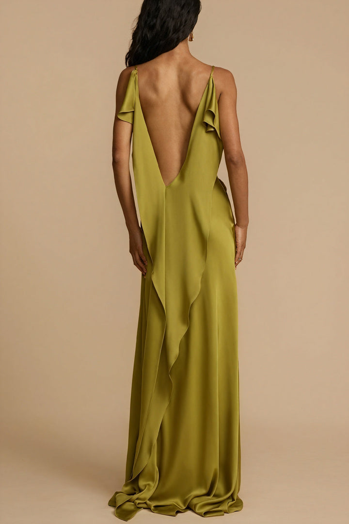 Long Slip Dress with Slit - Elena Harper