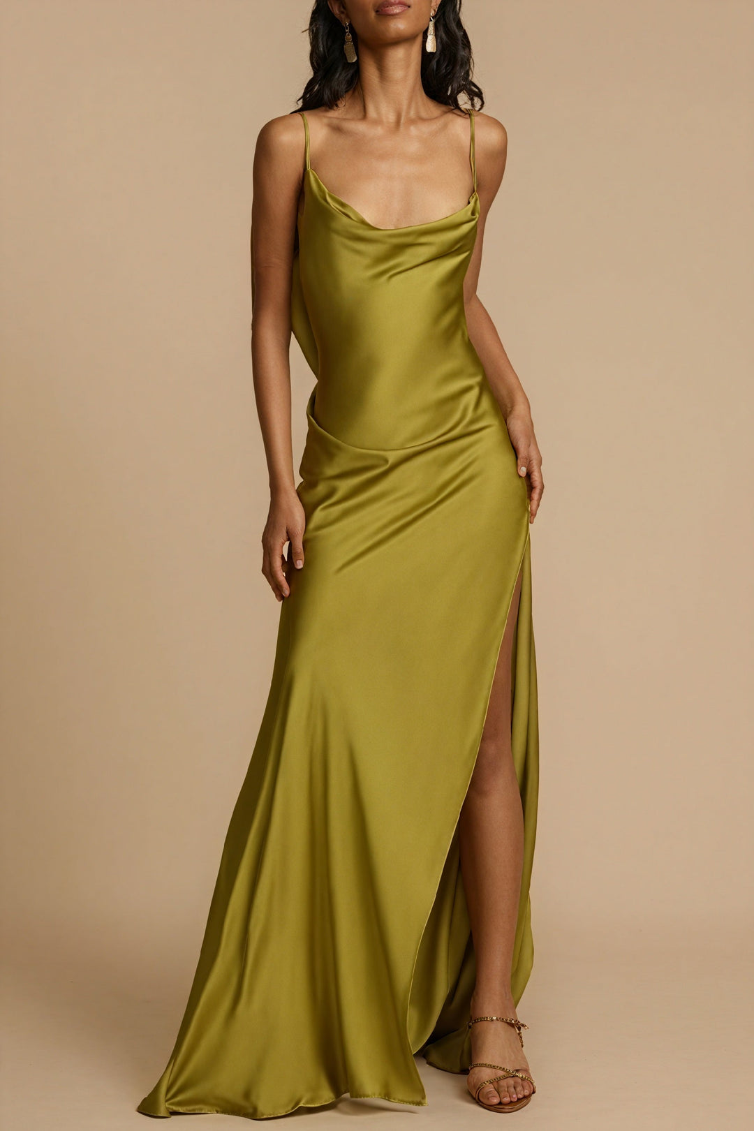 Long Slip Dress with Slit - Elena Harper