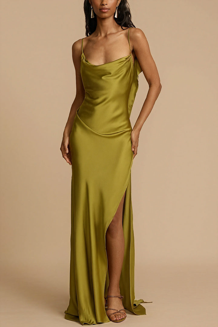 Long Slip Dress with Slit - Elena Harper