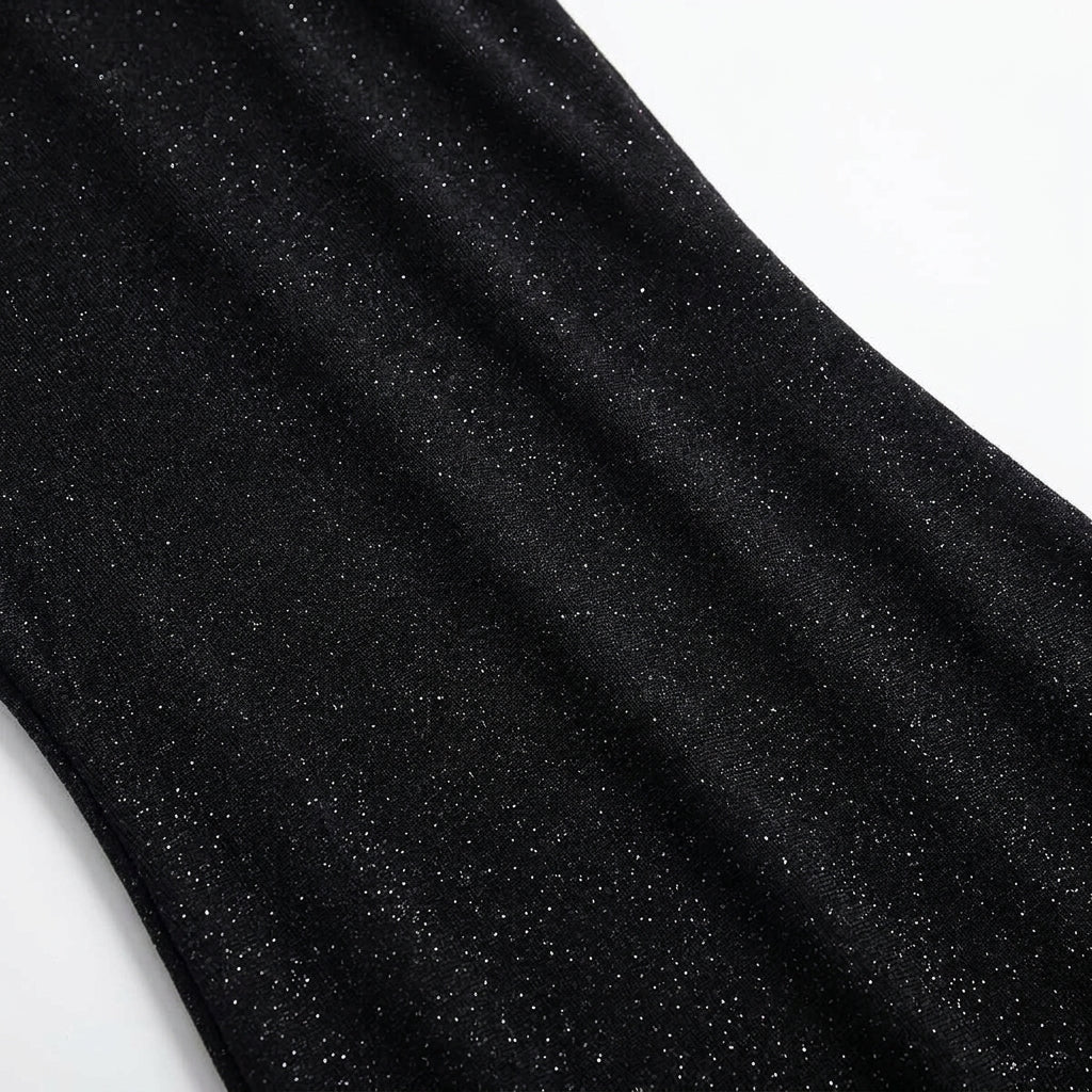 Black Maxi Dress Square Neck Slim Fit Evening Party Dress
