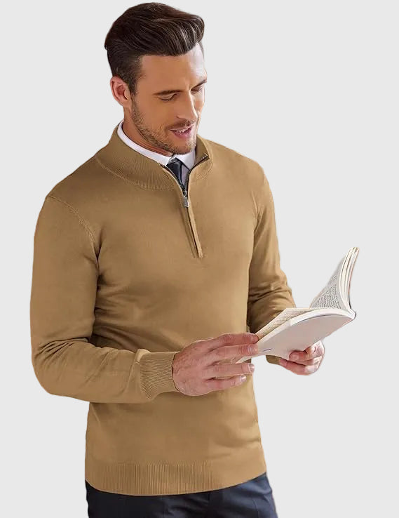 Adrián Zippered Neck Sweater - Elena Harper