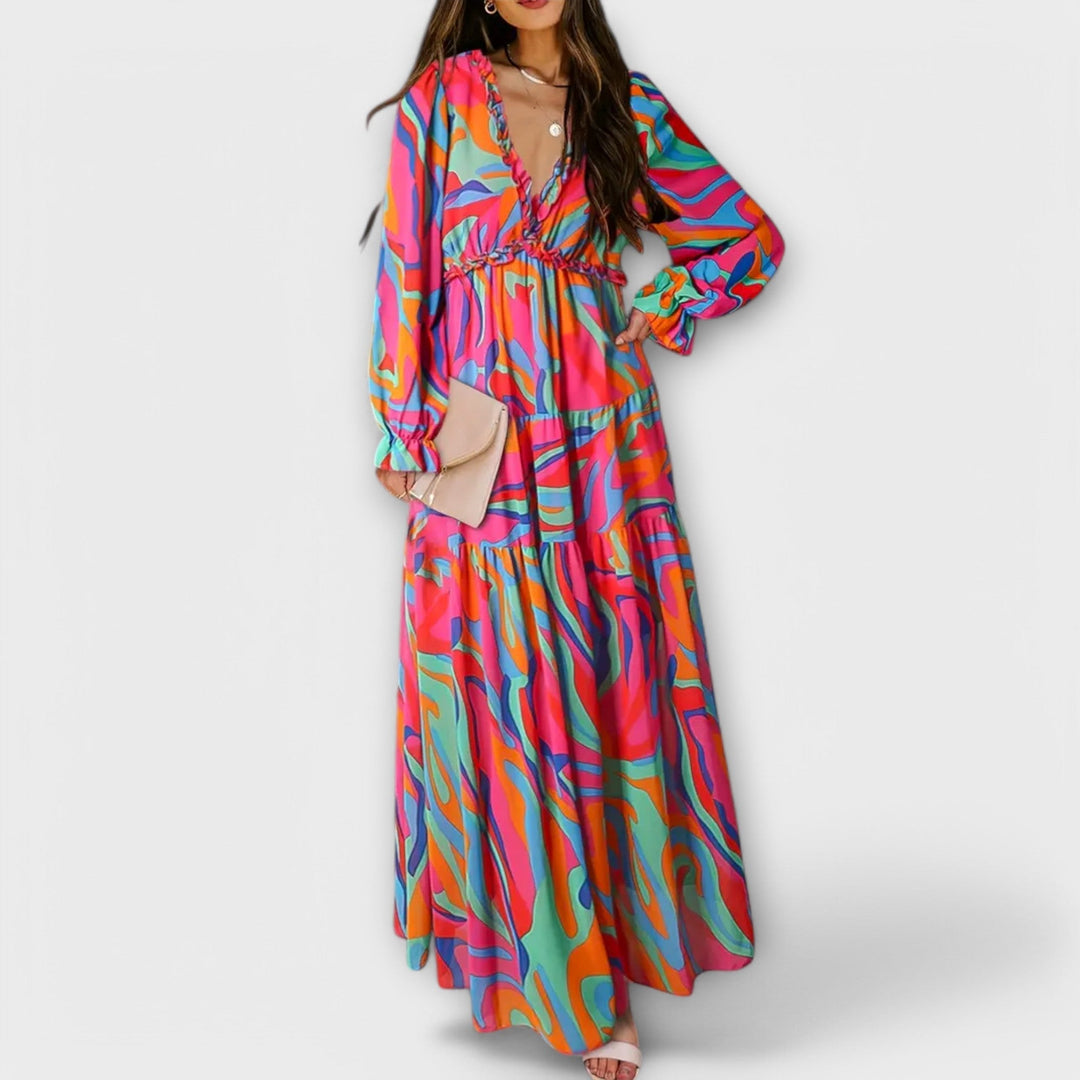 Juno Elegant Floral Maxi Dress, view 8 - Elena Harper