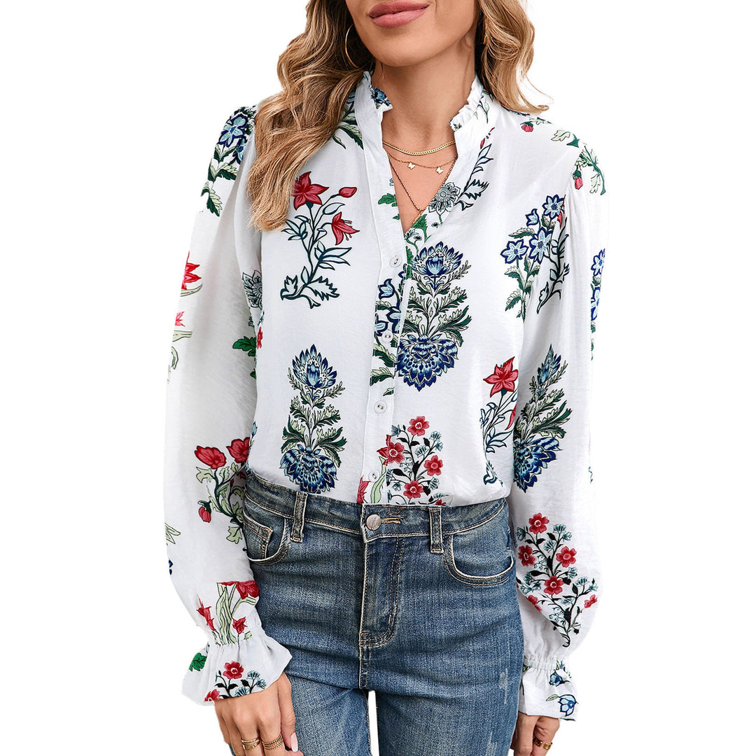 Women's Printed Chiffon Blouse - Light and Elegant