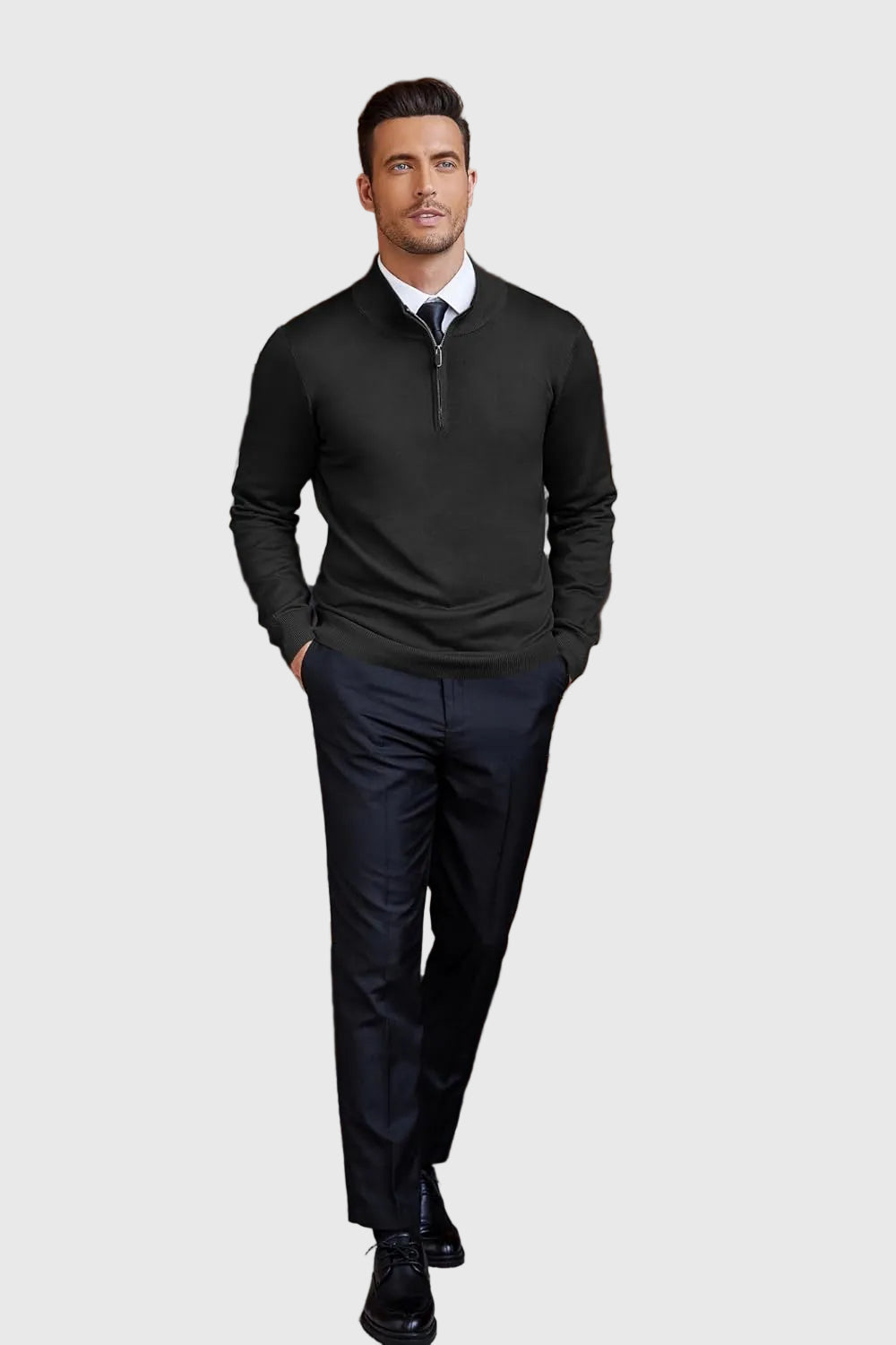 Adrián Zippered Neck Sweater - Elena Harper