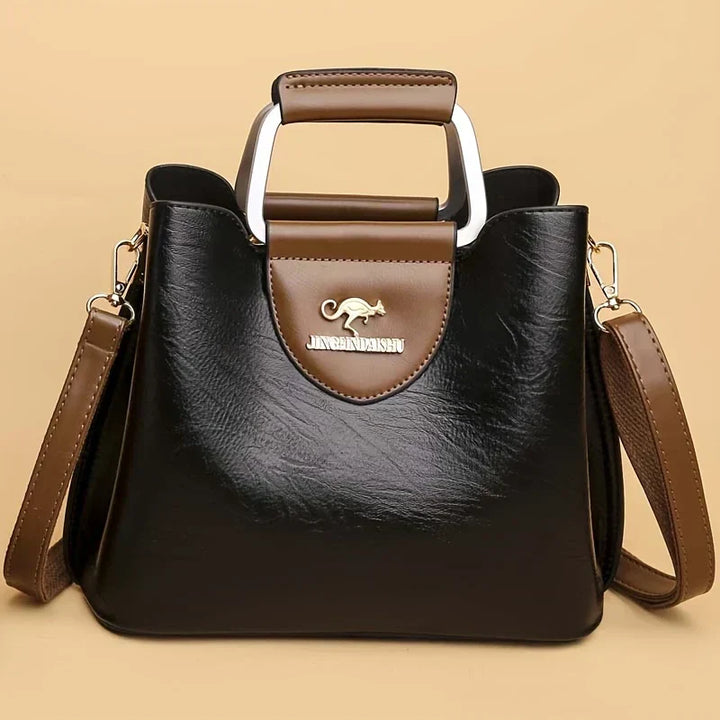Isabella Elegant Cube-Shaped Leather Bag, view 4 - Elena Harper