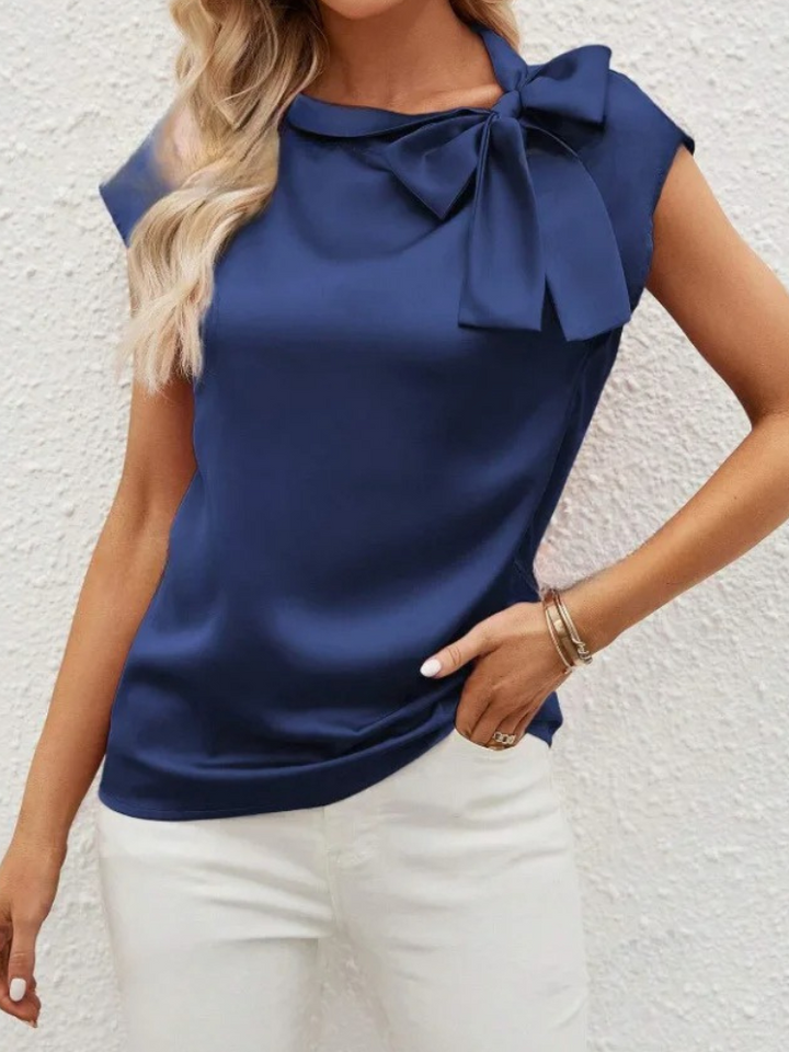 Women's Satin Blouse with Bow