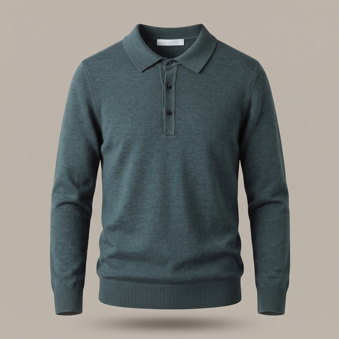 Alexander | Elegant Wool Polo Shirt with Classic Collar