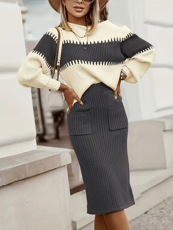 Two-Piece Ribbed Texture Set - Coordinated and Comfortable