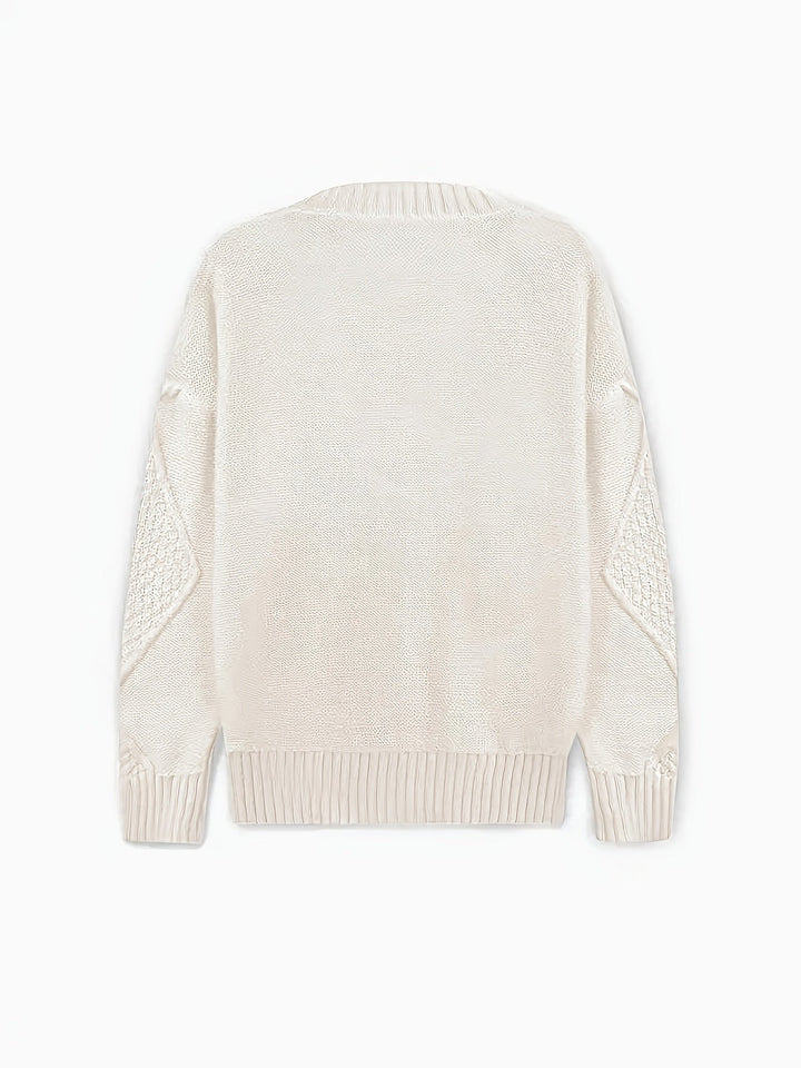 Aurélie - Elegant Twisted Knit Cardigan V-Neck