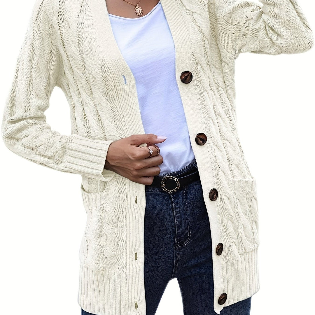Caroline - Elegant Twisted Cardigan with Patch Pockets