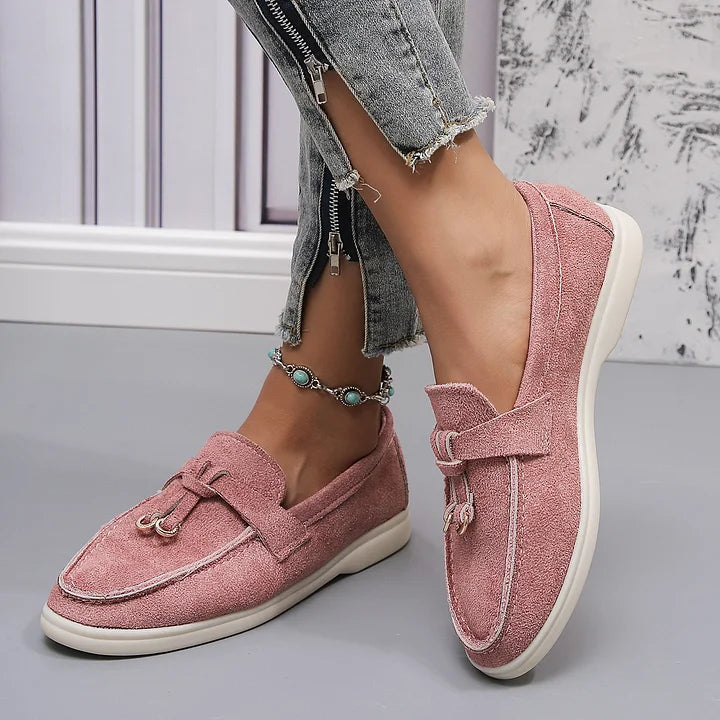 Yany Women's Suede Loafers with Knotted Tassel, view 7 - Elena Harper
