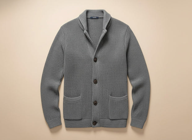 Eskel Elegant Long Sleeve Wool Cardigan - Elena Harper