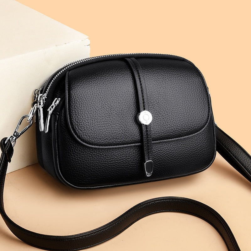 Women's Crossbody Bag in Synthetic Leather with Compact Structure - Mireille