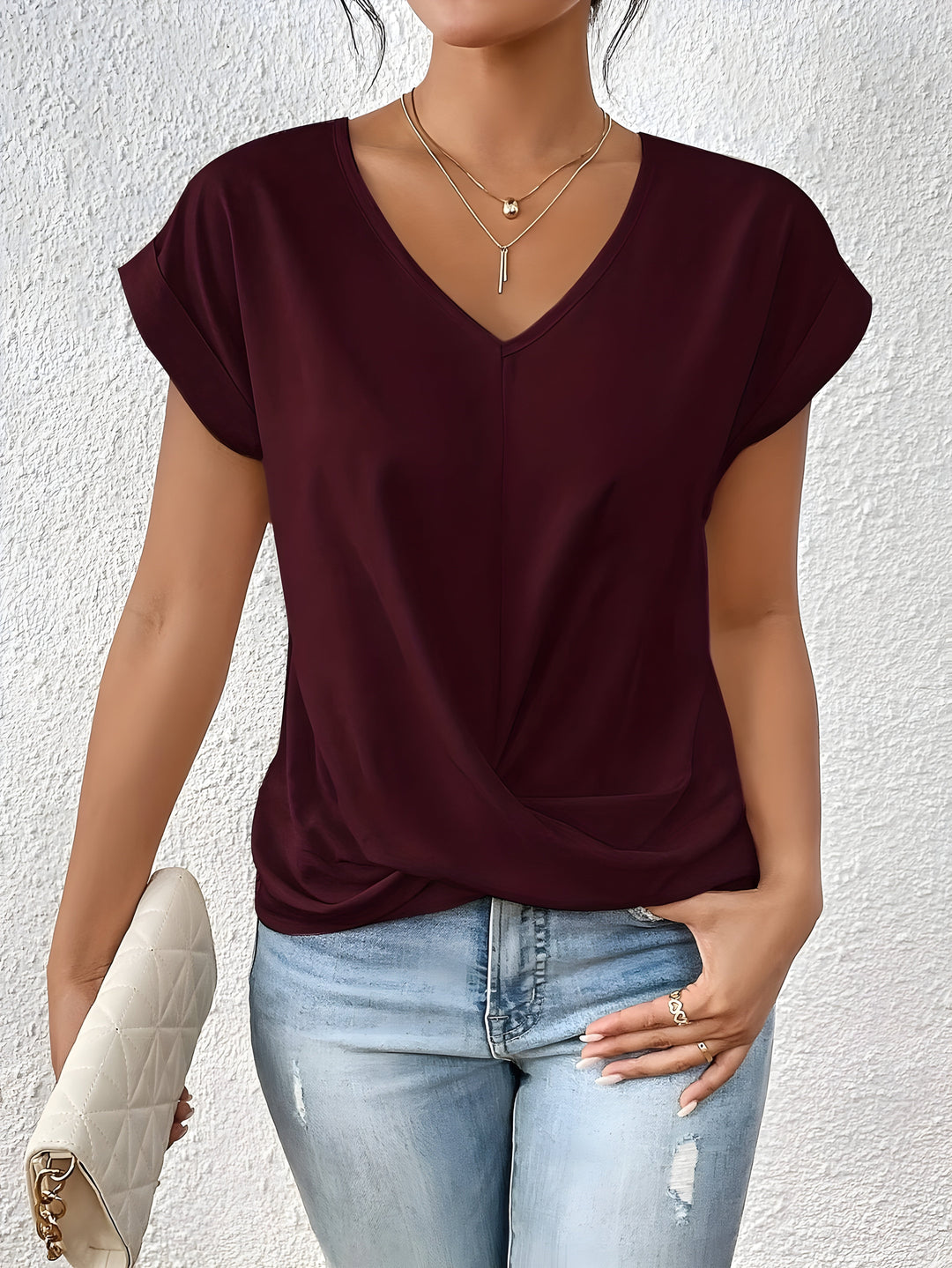 Kathrina | V-Neck Twist Front Top