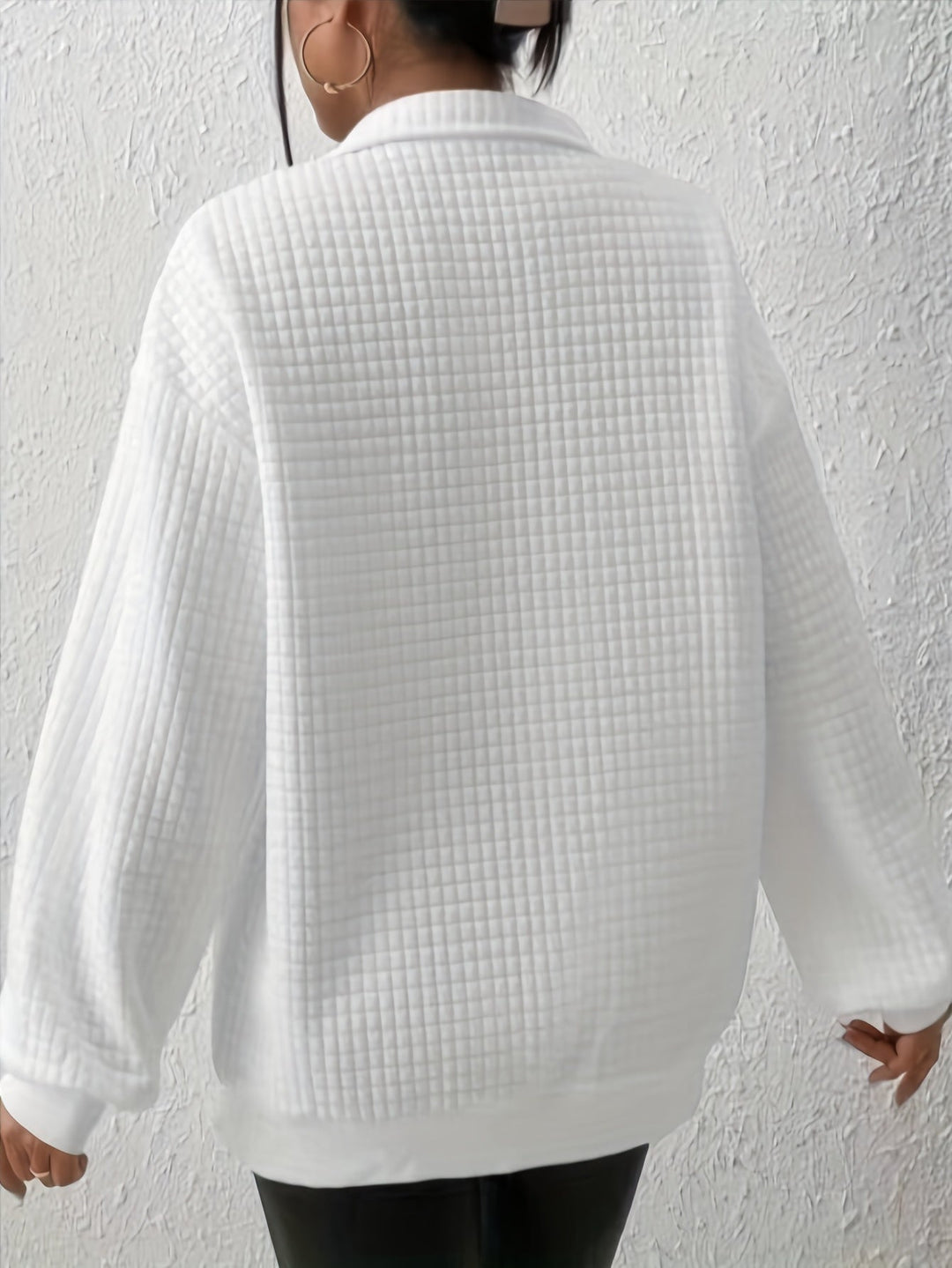 Adelina | Women's Quarter-Zip Textured Sweater with Relaxed Cut