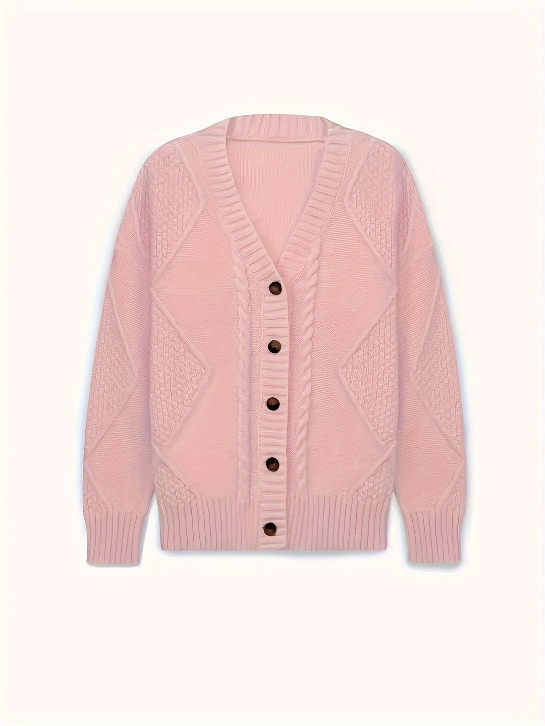 Aurélie - Elegant Cabled Cardigan V-Neck