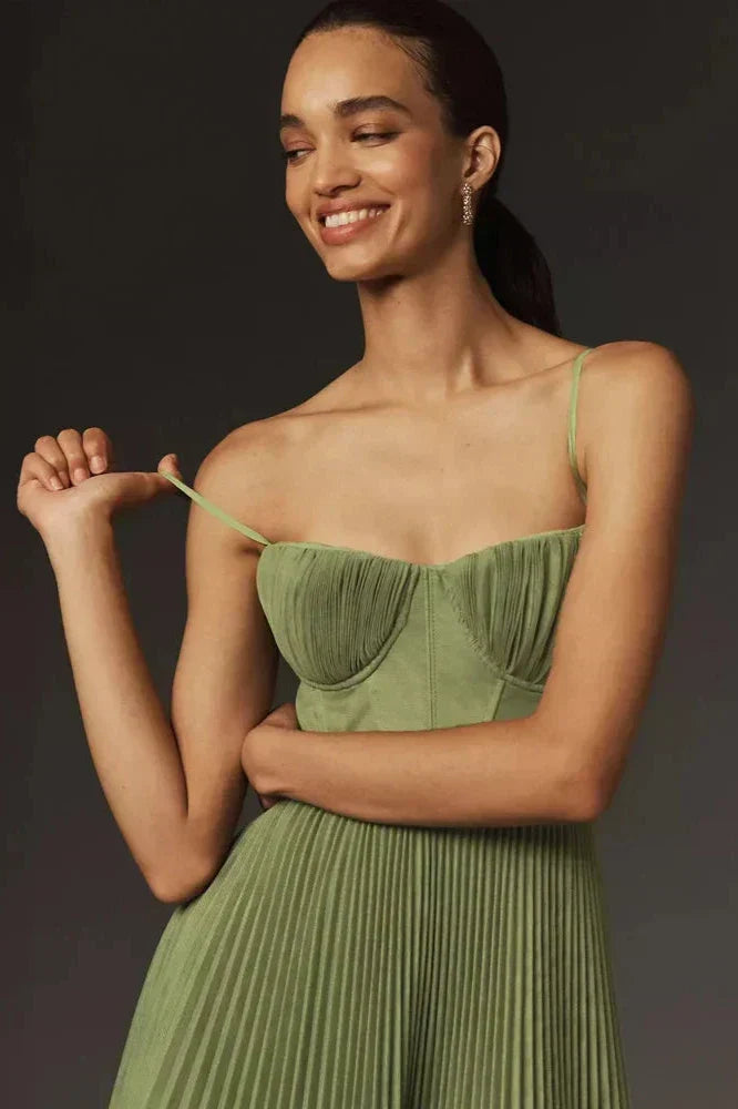 Isabella Pleated Tulle Midi Dress - Elena Harper