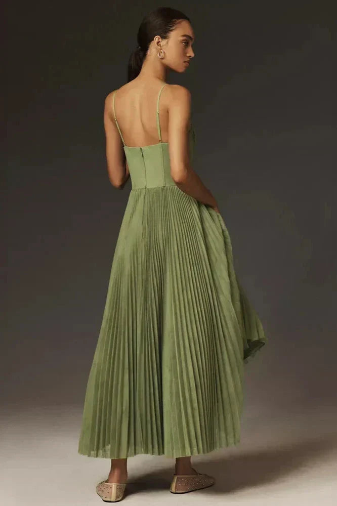 Isabella Pleated Tulle Midi Dress - Elena Harper