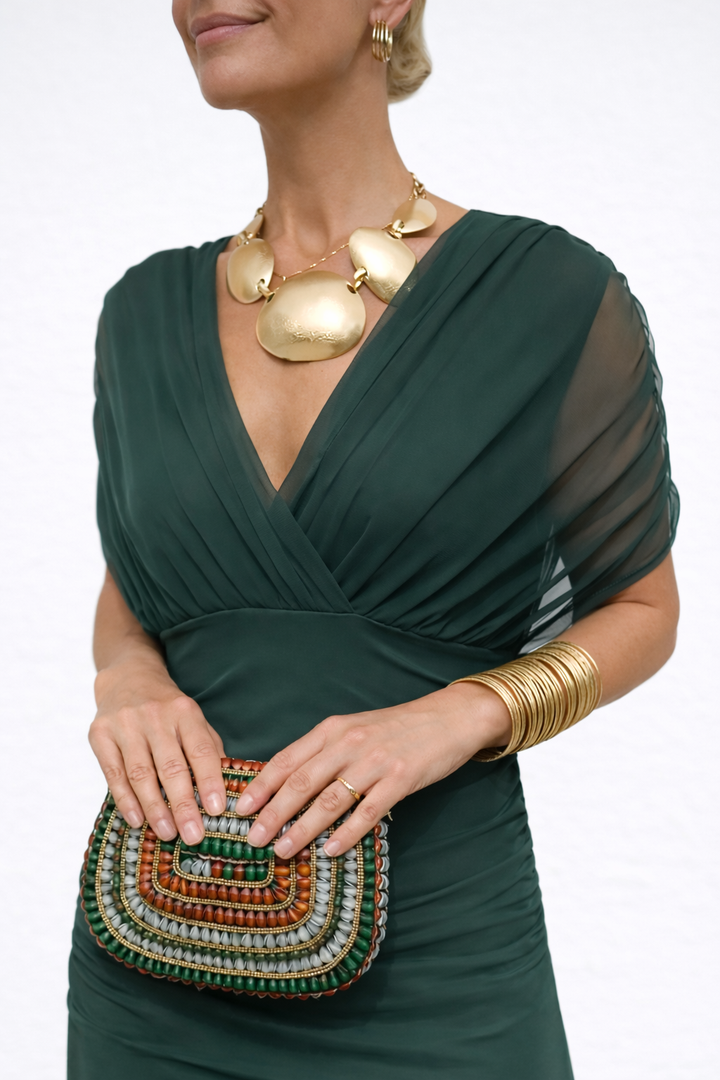 Velora™ | Long Floral Dress with V-Neck